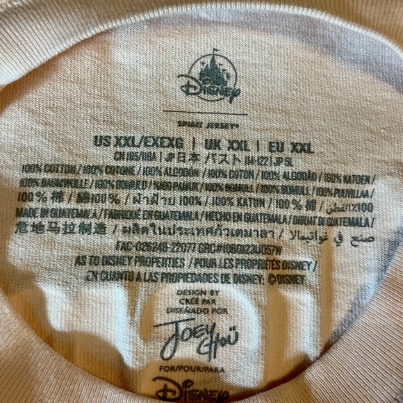 Disney Joey Chou Spirit Jersey XXL 2X New with Tags - Picture 8 of 14